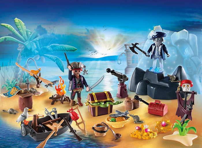 Playmobil 6625 Advent Calendar 'Pirate Treasure Island' with Glowing Effect Pirate