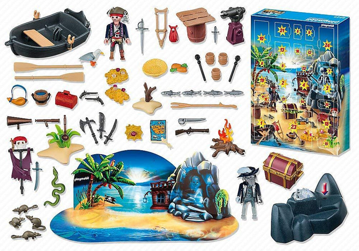 Playmobil 6625 Advent Calendar 'Pirate Treasure Island' with Glowing Effect Pirate
