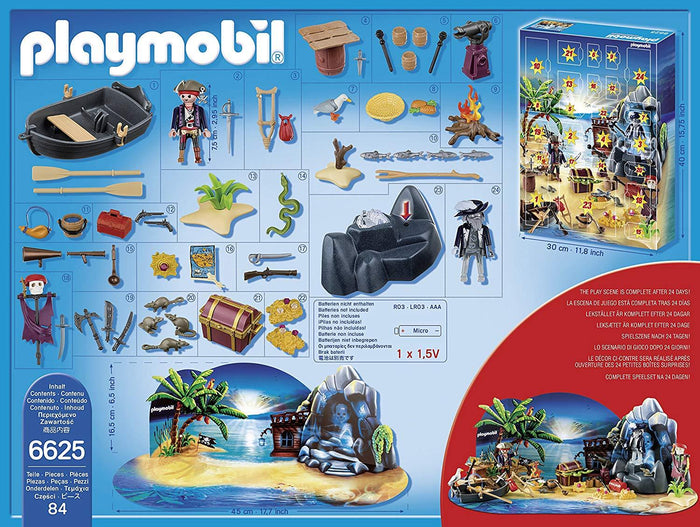 Playmobil 6625 Advent Calendar 'Pirate Treasure Island' with Glowing Effect Pirate