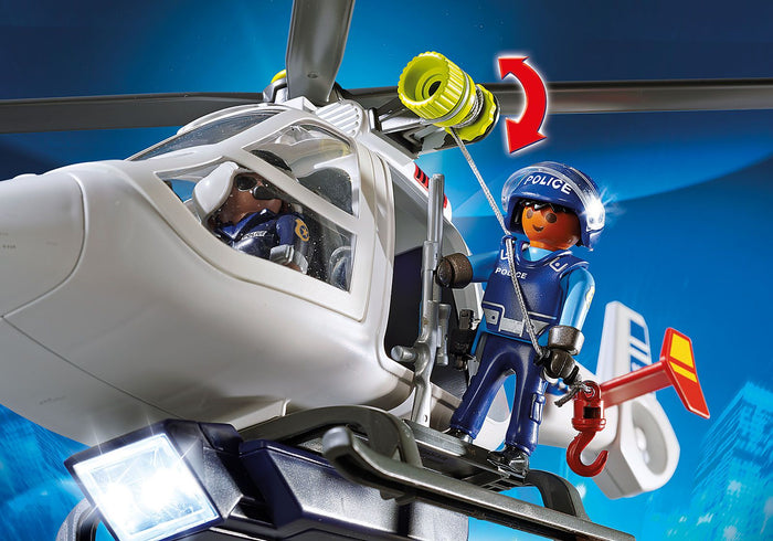 Playmobil 6921 Action Police Helicopter with LED Searchlight toy-vs