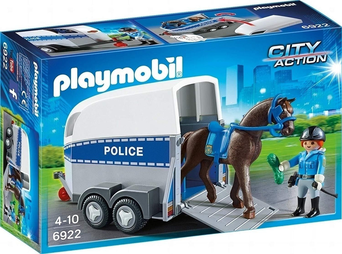 Playmobil City Action Police With Horse And Trailer - 6922