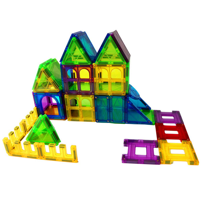 ToyVs Tile Magnets 70 Magnetic Shapes 2 Magnetic Figures 3D STEM Building Blocks for Ages 3+