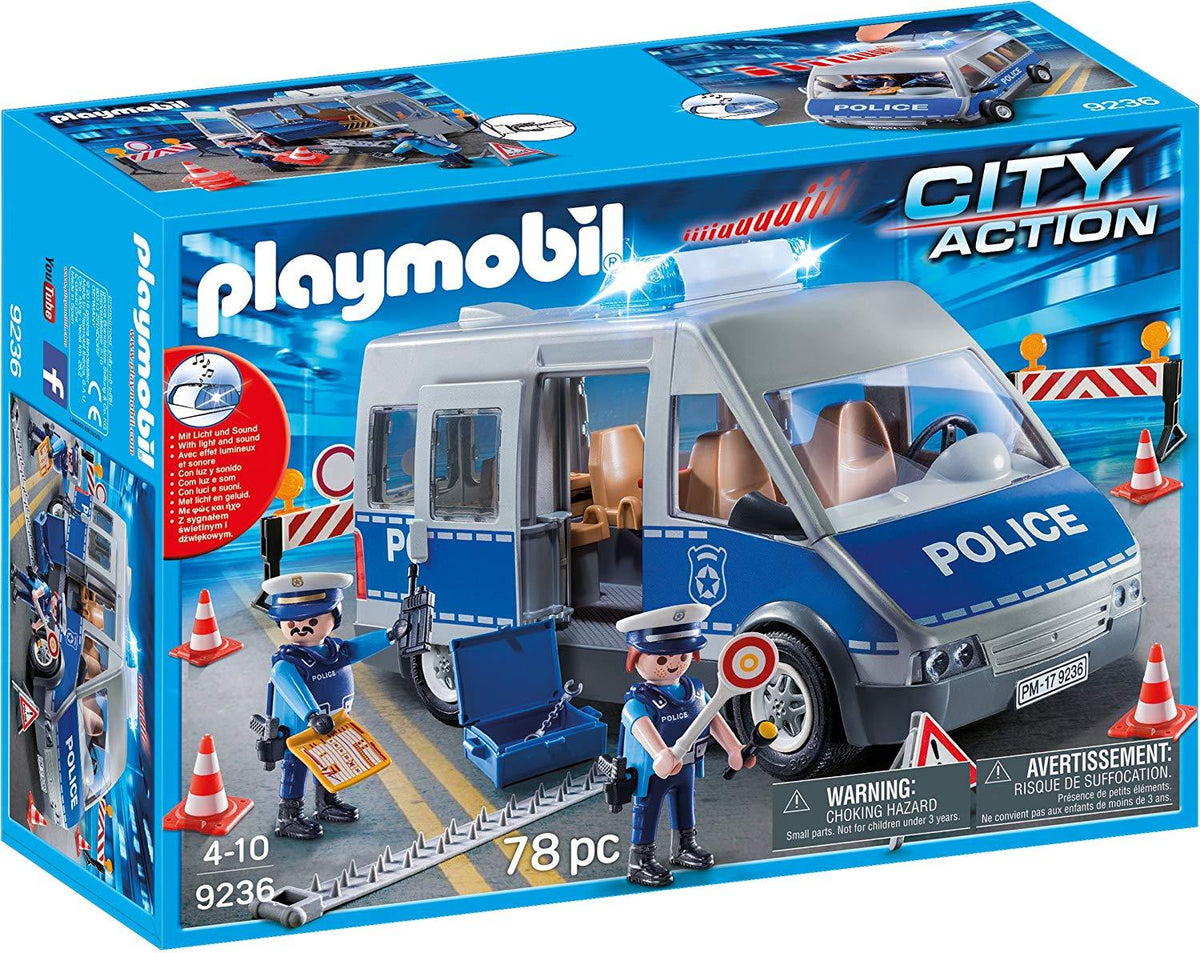 Playmobil 9236 City Action Police Van With Flashing Lights