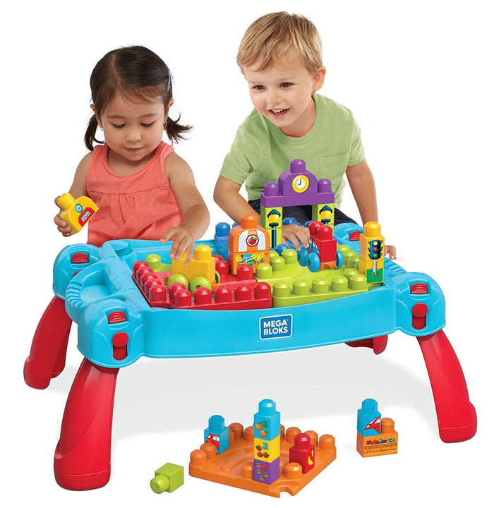 Mega Bloks Build N Learn Set Table Blue