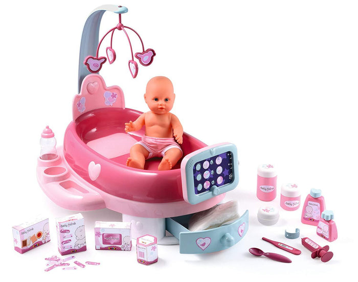 Nursery Electronique Baby Nurse + Poupon + 24 Accessoires Smoby